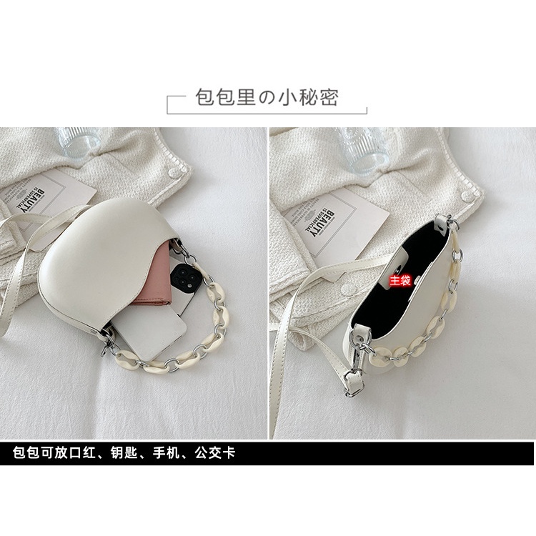 Túi Đeo JASMIN NOIR Chéo Da PU Phối Dây Xích Thời Trang Cho Nữ