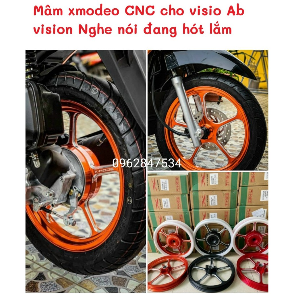 Mâm 5 cây CNC XMODE gắn chuẩn Airblade, Vision, Vario lắp như zin