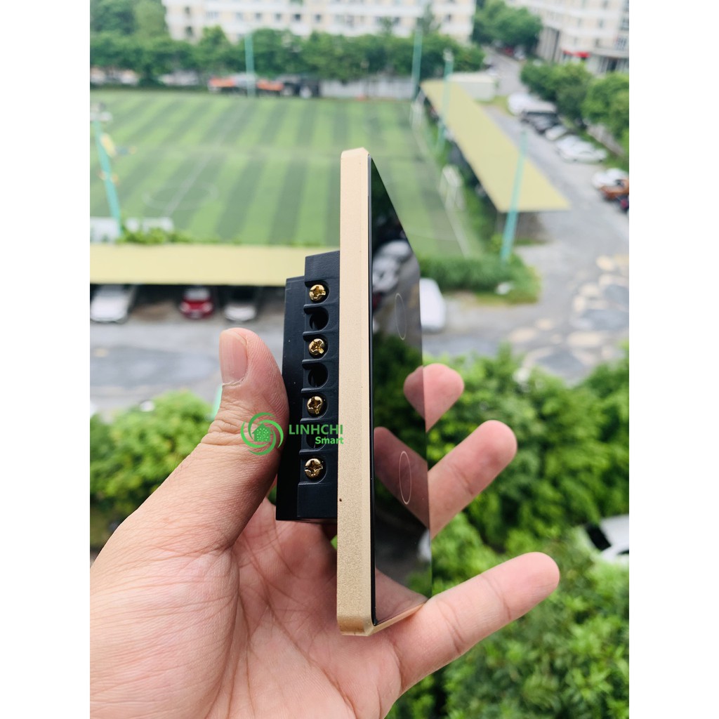 Công Tắc Cảm Ứng Điều Khiển Từ Xa TUYA ZIGBEE 2 Nút Ấn Viền Hợp Kim Nguyên Khối