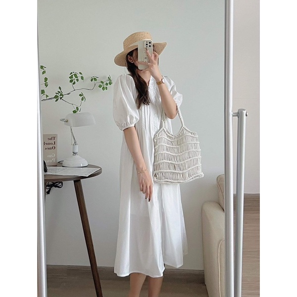 [NEW DRESS]VÁY THÔ XẾP LI NGỰC TAY BỒNG FORM RỘNG “NANA DRESS”