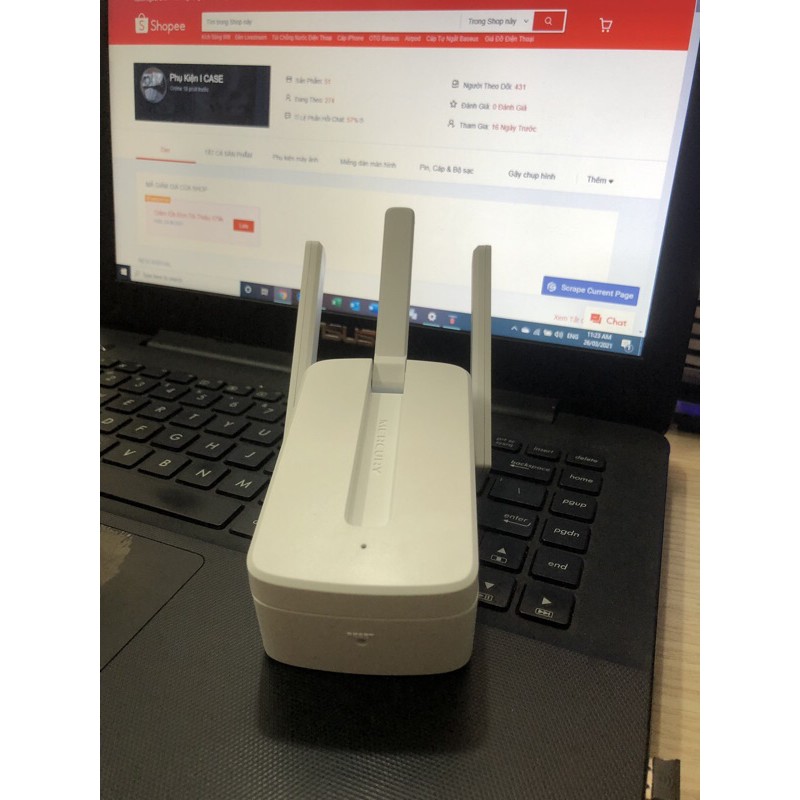 [KICH WIFI] Kích Wifi Mercusys 3 râu (wireless 300Mbps) hút Wifi phát sóng cực mạnh GIÁ RẺ - PvStore