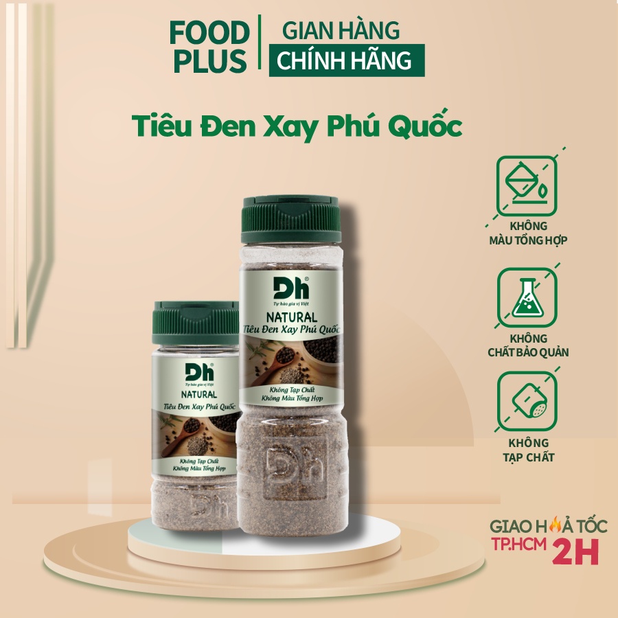 Tiêu đen xay Phú Quốc Natural FoodPlus chế biến món ăn 45gr/80gr