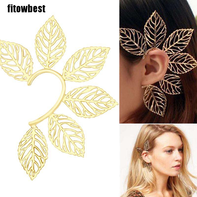 Khuyên vành tai GJCUTE hình chiếc lá thời trang cho nữ