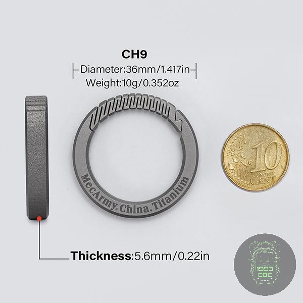 Móc khóa CH9/CH10 Titanium Circle Carabiner Keychain