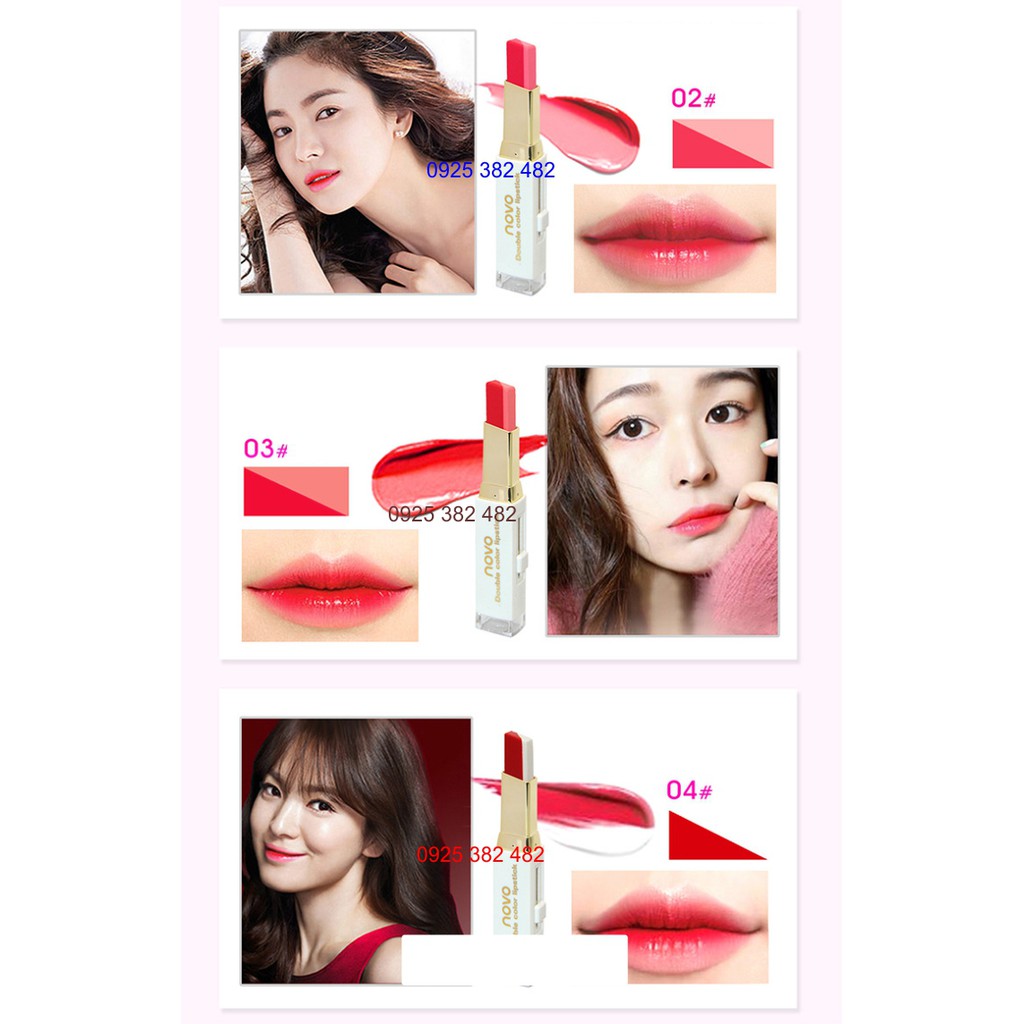 SALE SON MÔI 2 LINE NOVO - DOUBLE COLOR LIPSTICK- DATE 2021