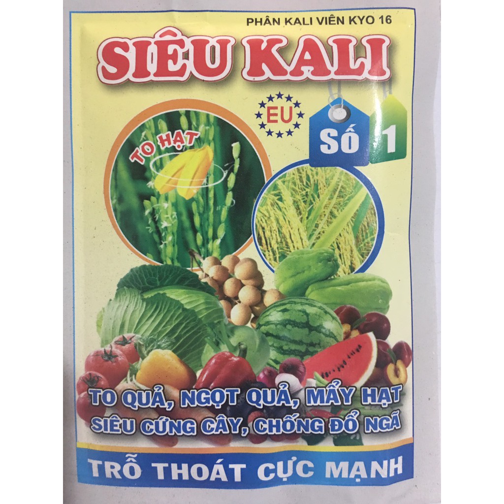 Phân bón SIÊU KALI kali 46 giúp cứng cây, bông nở đều, bông to, màu sắc đẹp gói 25gr