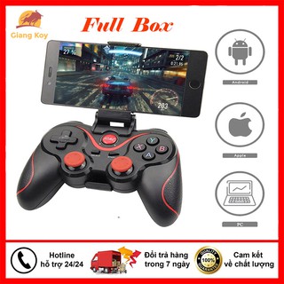 Tay cầm chơi game x3/t3 có bluetooth cho smartphone, pc, laptop, android, ios, windows