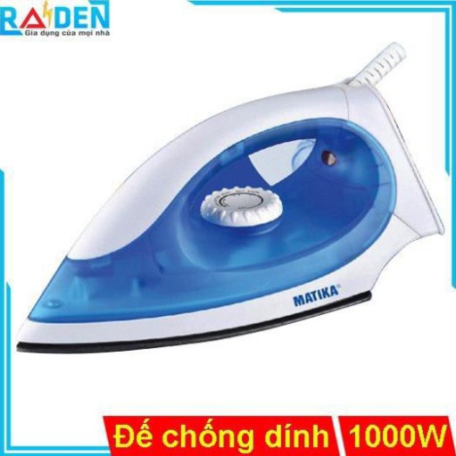 Bàn ủi khô 1000W Matika MTK-2910 mặt đế chống dính Teflon cực bền