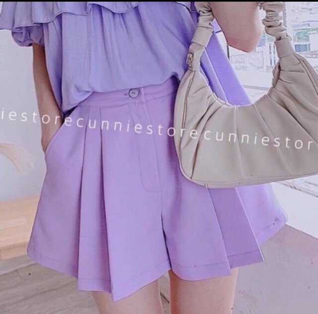 QUẦN SHORT LƯNG CAO NỮ ỐNG RỘNG
