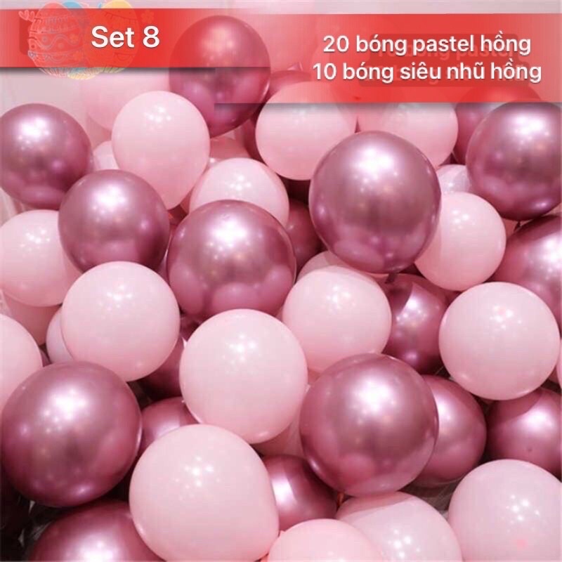 Set 30 Bóng mix màu trang trí sinh nhật sự kiện