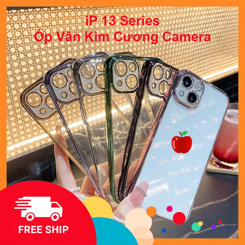 Ốp dẻo viền si Camera vân kim cương cao cấp iP 7 8 X XR 11 12 13 Pro Max [1/2]