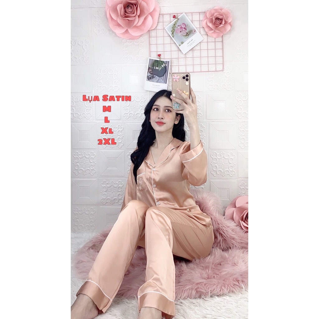 HOT - HOT - HOT - HÀNG MỚI VỀ PIJAMA LỤA SATIN CAO CẤP DÀI VIỀN TRẮNG ĐƯỢC ƯA CHUỘNG NHẤT 2020 | BigBuy360 - bigbuy360.vn