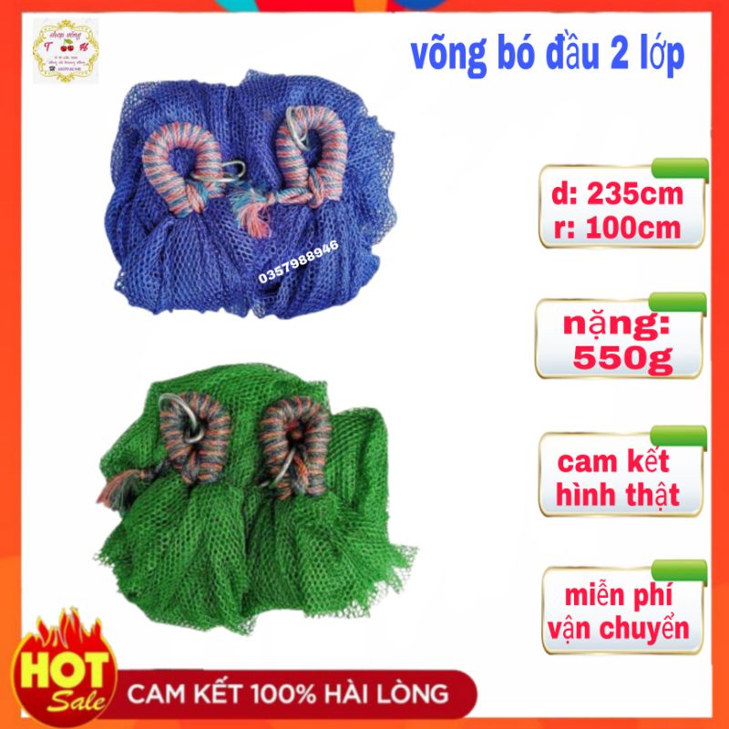 Lưới Võng Bó Đầu 2 Lớp Dài 235cm, Võng Lưới Treo Ngoài Trời, Võng Du Lịch Dã Ngoại, Võng HCM