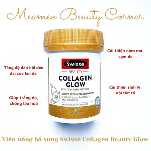 Viên uống Neuglow Collagen căng sáng bóng da Swisse Collagen Glow Úc