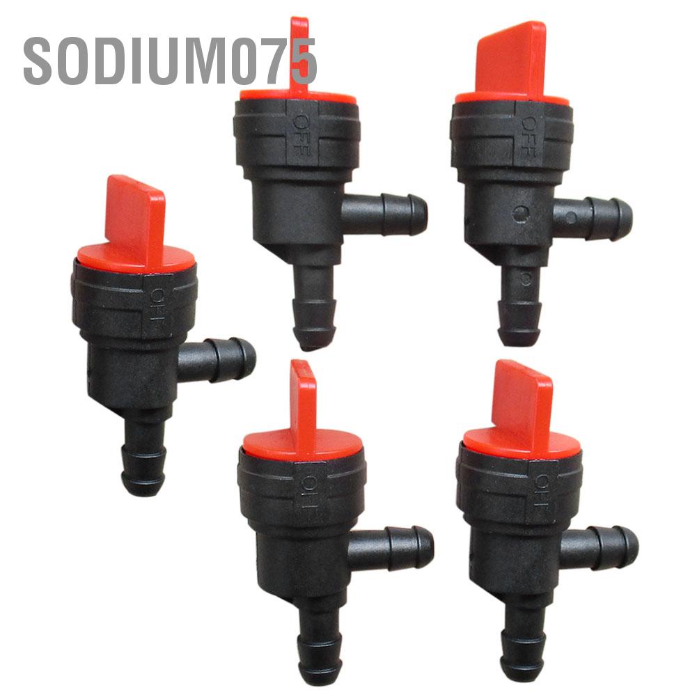 Sodium075 5PCS 90° Gas Fuel Shut Cut Off Valves 1/4 Inline for ATV Go Kart Mower Bike