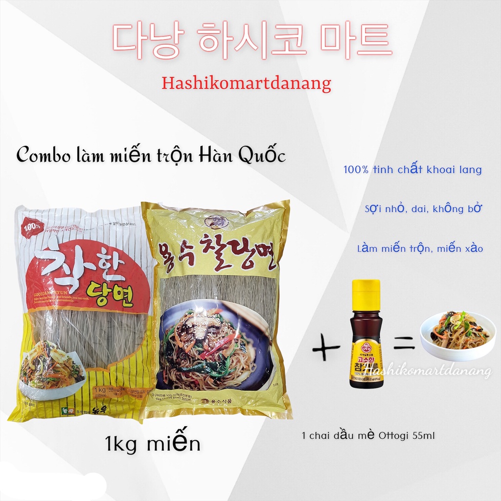 1kg miến sợi Hàn Quốc kèm dầu mè Ottogi 55ml