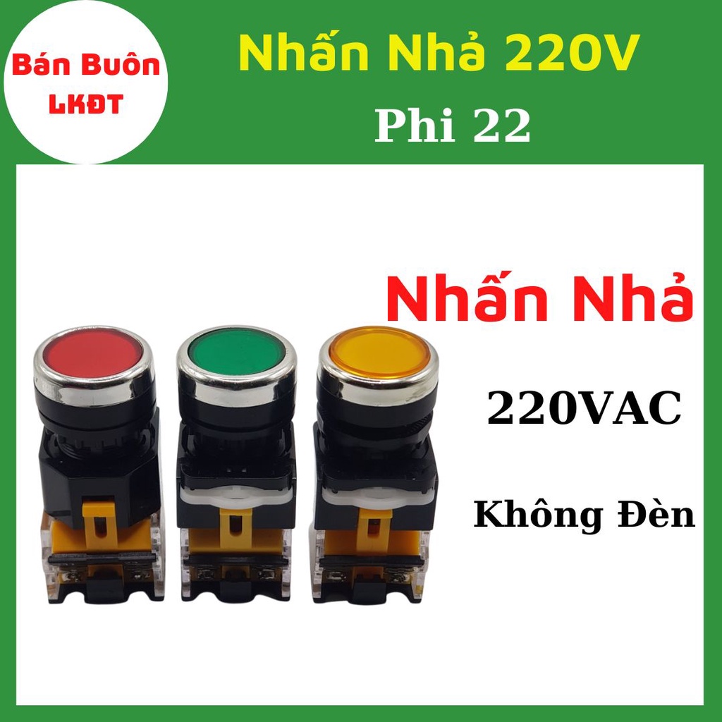 Combo nút nhấn, đèn báo phi 22  7 loại