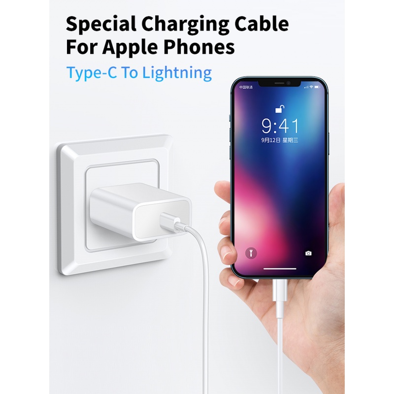 Dây cáp sạc nhanh ANKNDO chuyển usb c sang pd 20w thích hợp cho iP 11 12 13 pro max mini xr xs max x 7 8 plus se