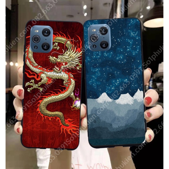 Ốp lưng Oppo Find X3 / X3 pro ép kính nano chống bể hình thư pháp siêu đẹp