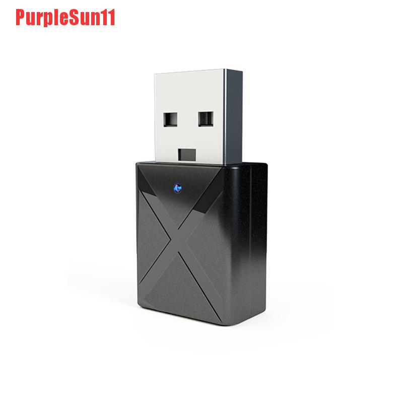 Bộ Thu Phát Bluetooth 5.0 Tím 2 Trong 1 Trên Xe Hơi