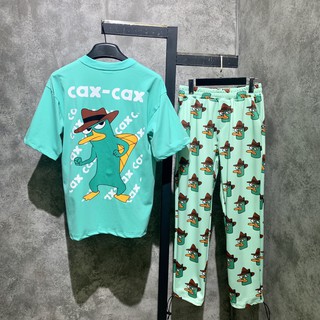 Áo thun vịt xanh và quần dài perry vịt hoạt hình