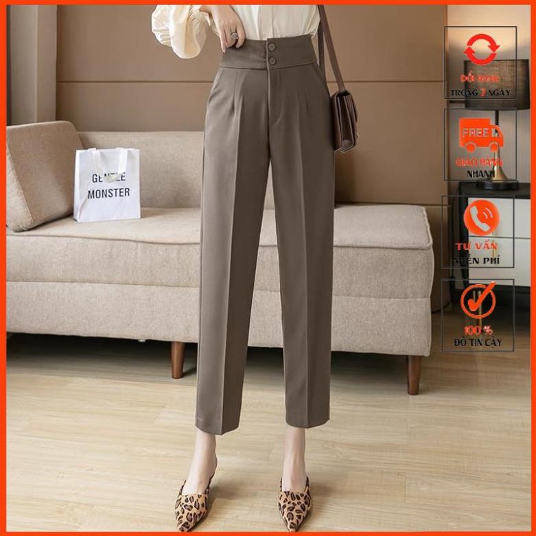 [Mã FAMARAL1 giảm 10K đơn 50K] Quần Baggy Nữ Lưng Cao Hai Khuy m830