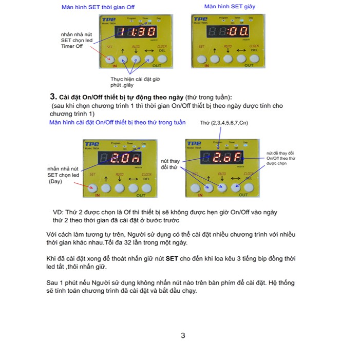 Bộ hẹn giờ tắt mở thiết bị điện TM3A