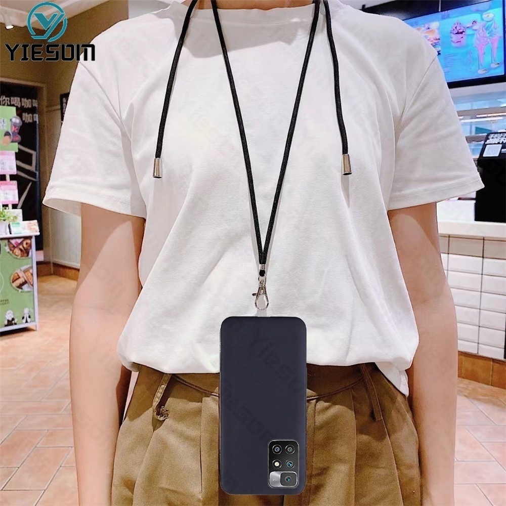 Ốp Điện Thoại TPU Mềm Màu Kẹo Có Dây Đeo Cổ Cho Xiaomi Redmi 10 9 9T 9A 9C