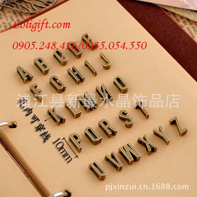 BẢNG CHỮ CÁI BẰNG ĐỒNG (2) 10mm - PHỤ KIỆN VÒNG ĐEO TAY, PHỤ KIỆN TRANG TRÍ