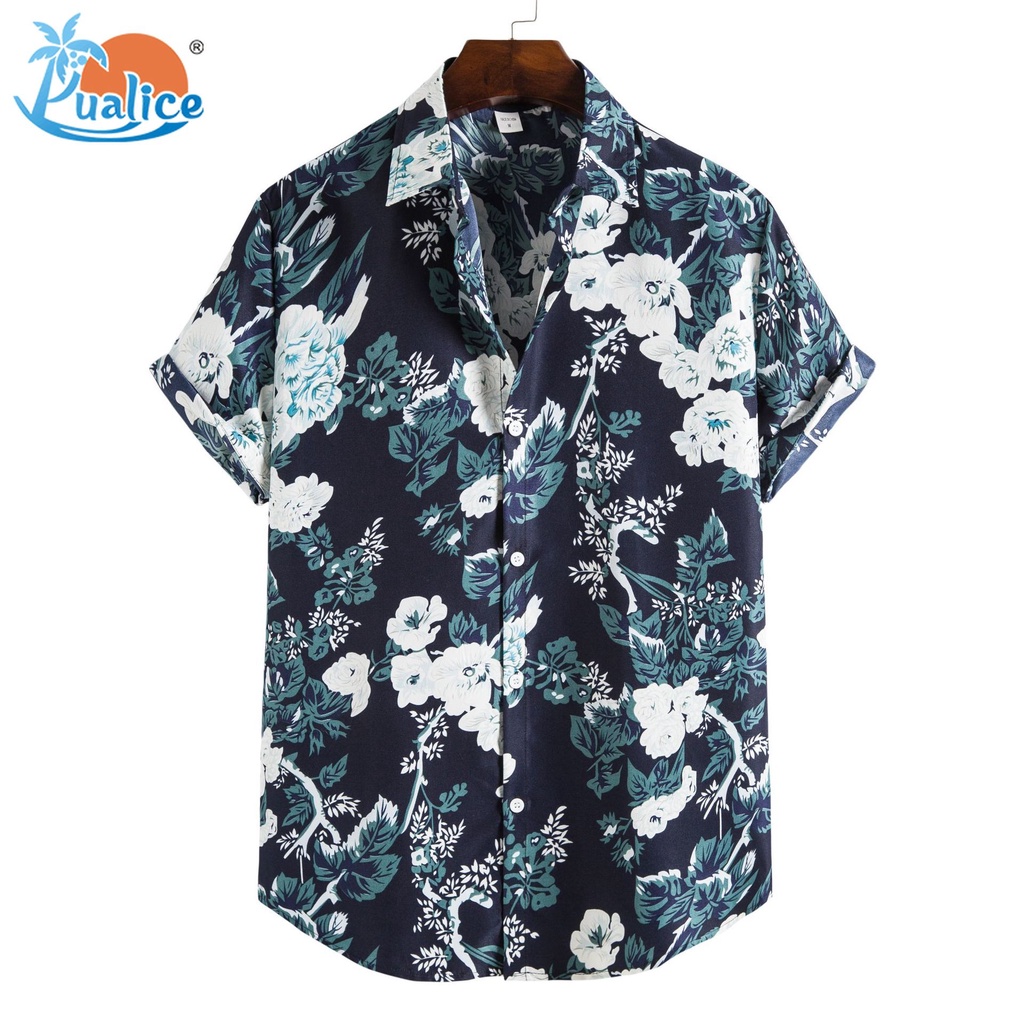 Áo sơ mi tay ngắn in họa tiết thời trang cá tính dành cho nam 2021