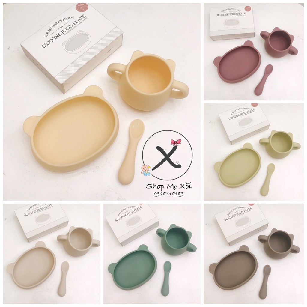 Made in Korea : Bát - Cốc - Thìa ăn dặm Blumama Modui Hàn Quốc.