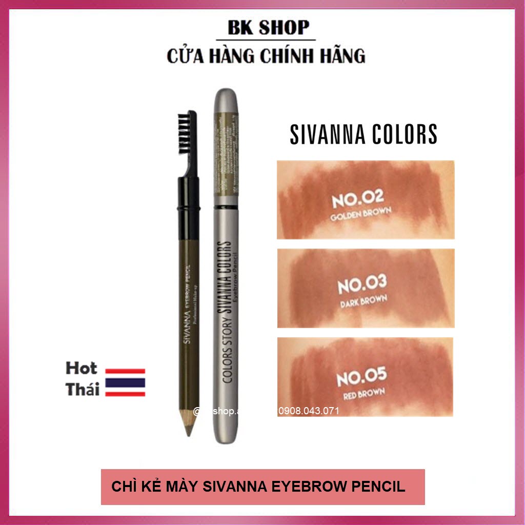 Chì Kẻ Mày Sivanna Colors Story Eyebrow Pencil ES004 [1.2g]