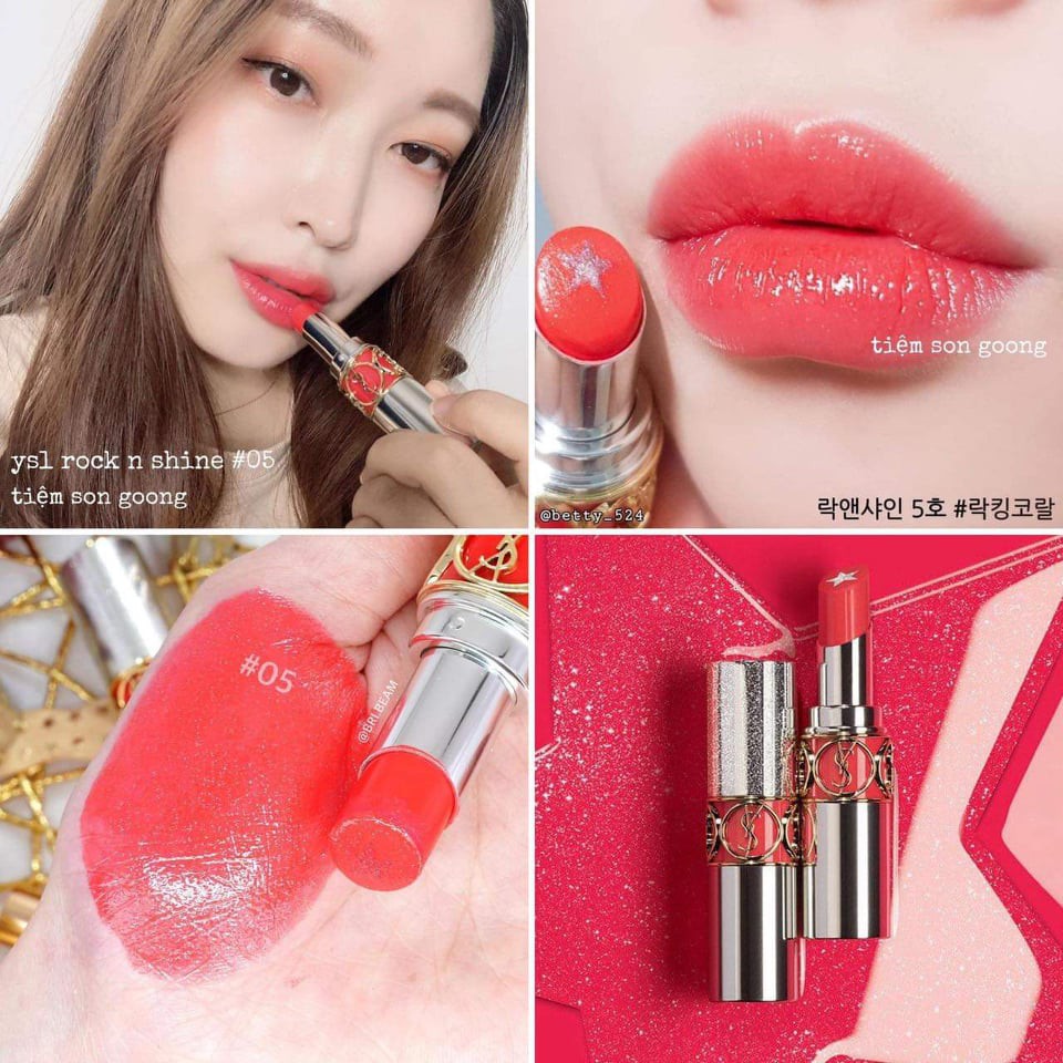 Son thỏi YSL Rouge Volupté Rock'n Shine màu 5 Rocking Coral | BigBuy360 - bigbuy360.vn