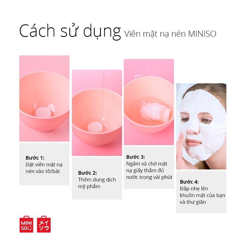 [LẺ VIÊN] Mặt nạ nén giấy Miniso Nhật bản cấp ẩm - Miniso Mask Compressed Japan