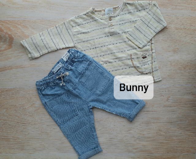 Aó phông dài tay kẻ ngang Zara TBN Auth sz 6m-4y