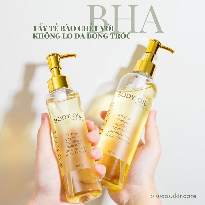 Dầu dưỡng da body oil rucos 4% BHA