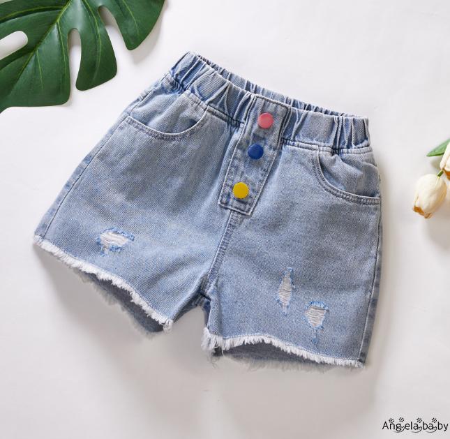 Quần Short Jeans Lưng Thun Thời Trang Cho Bé Gái