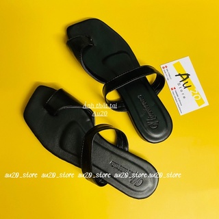 Dép Sandal Nữ Xỏ Ngón Cá Tính Basic Đế Bệt Hotrend Hè