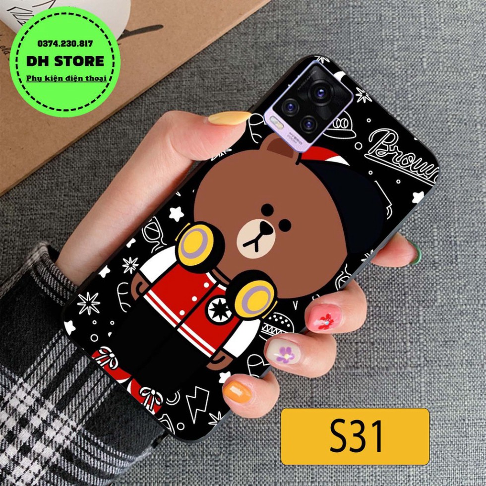 [ NEW ] Ốp lưng điện thoại Vivo V20 in hình gấu brown và thỏ cony đáng yêu, ngộ nghĩnh.