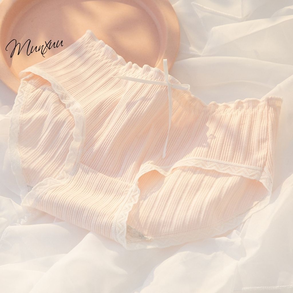 Quần lót Cotton nữ họa tiết dễ thương MUNXUU, chất vải gân tăm co dãn 4 chiều kháng khuẩn - QC104