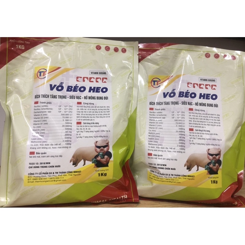 [1 KG VỖ BÉO HEO, lợn] hay ăn chóng lớn, bung mông, nở vai