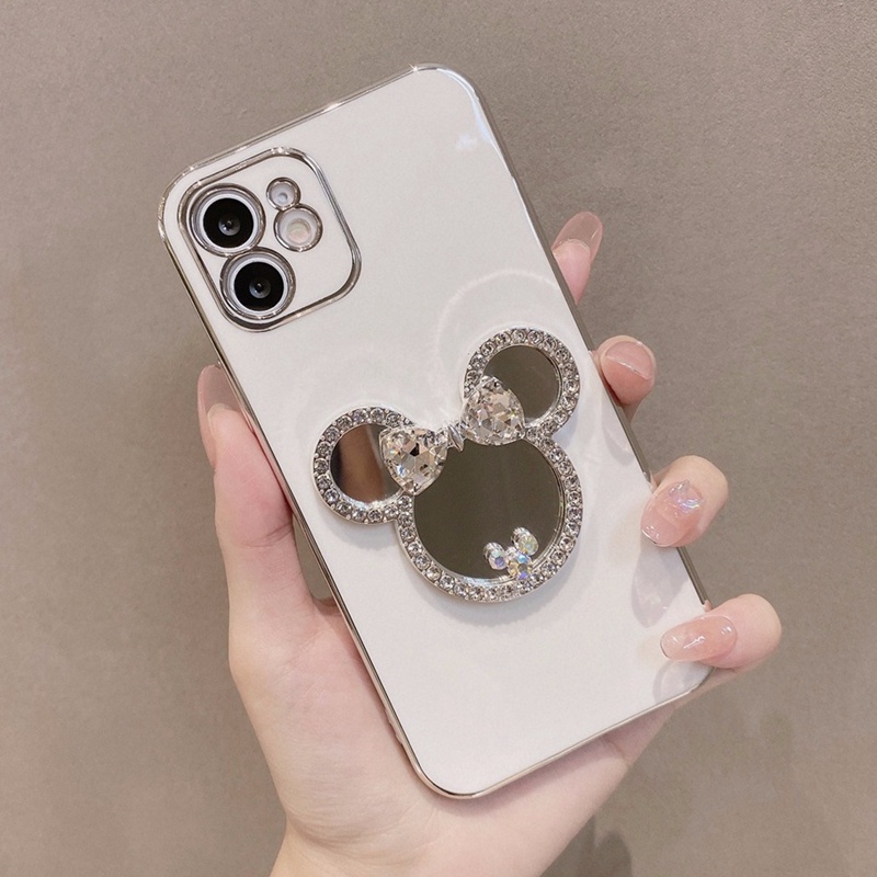 DISNEY Ốp Điện Thoại Dẻo Tráng Gương Họa Tiết Hoạt Hình minnie Sang Trọng Cho iphone 14 pro max 11 12 13 pro max X / Xs max XR