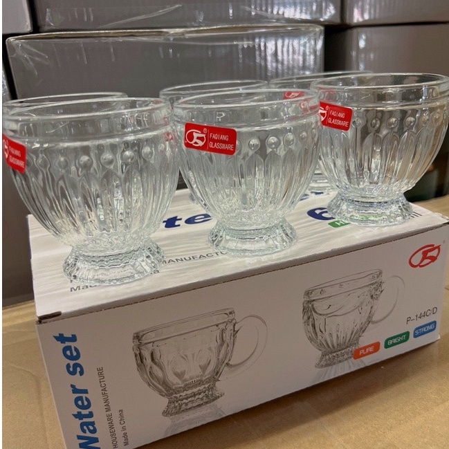 bộ 6 cốc thủy tinh có quai