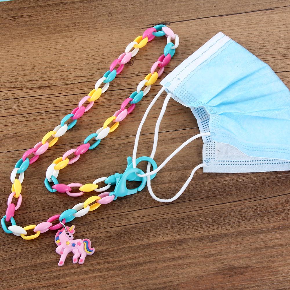 Dây Đeo Giữ Mắt Kính Bằng Acrylic In Họa Tiết Hoạt Hình Kỳ Lân Dễ Thương Cho Bé