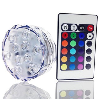 ☆ Đèn LED 10 bóng chống thấm nước, bảng màu RGB dùng trang trí bình hoa, bể cá