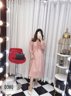 Bigsize Đầm xòe hoa nhí D380