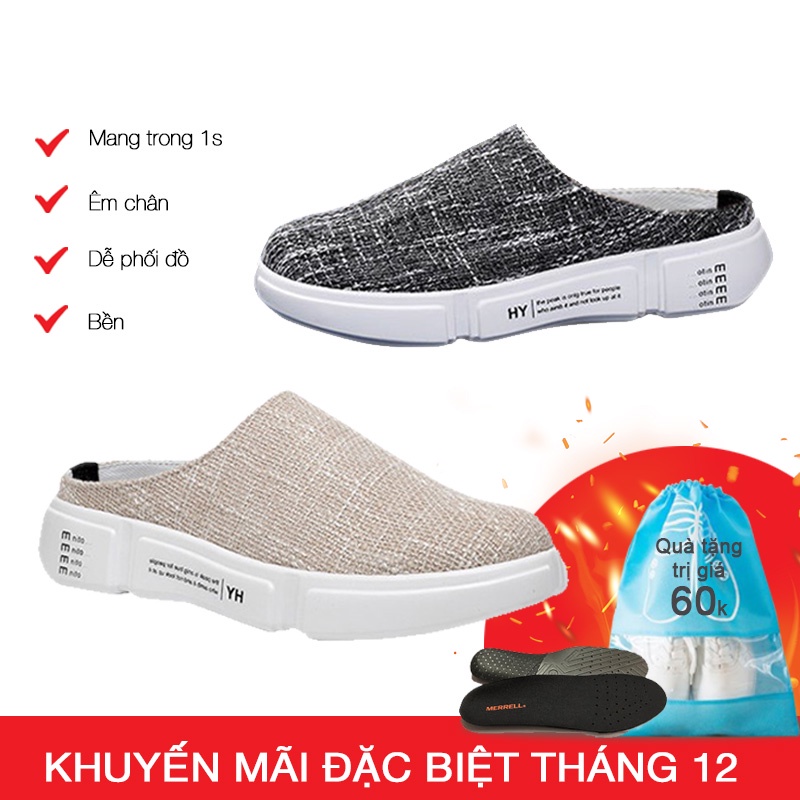 Giày nam ⚡⚡FULL BOX + FREE SHIP⚡⚡ Giày thể thao hở gót sang trọng Hot 2021 - Giày sneaker hở gót Style mới nhất