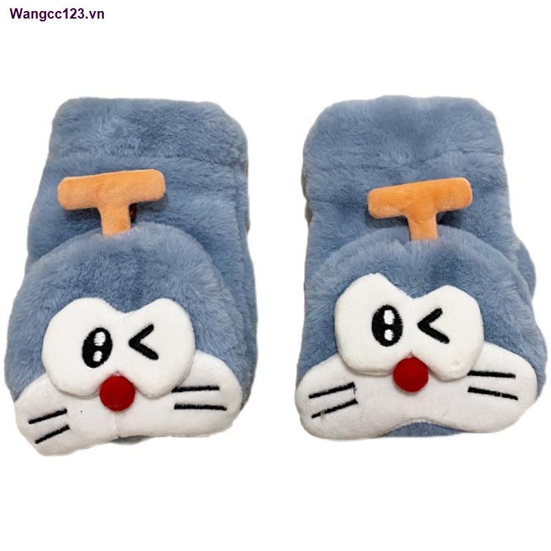Găng Tay Lông Nhung Hở Ngón Ấm Áp Họa Tiết Hoạt Hình Doremon Dễ Thương Phong Cách Hàn Quốc Cho Nữ