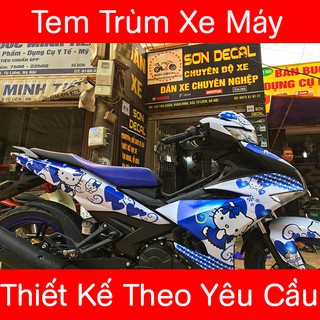 Tem trùm exciter 150 Xanh Trắng Hello Kitty