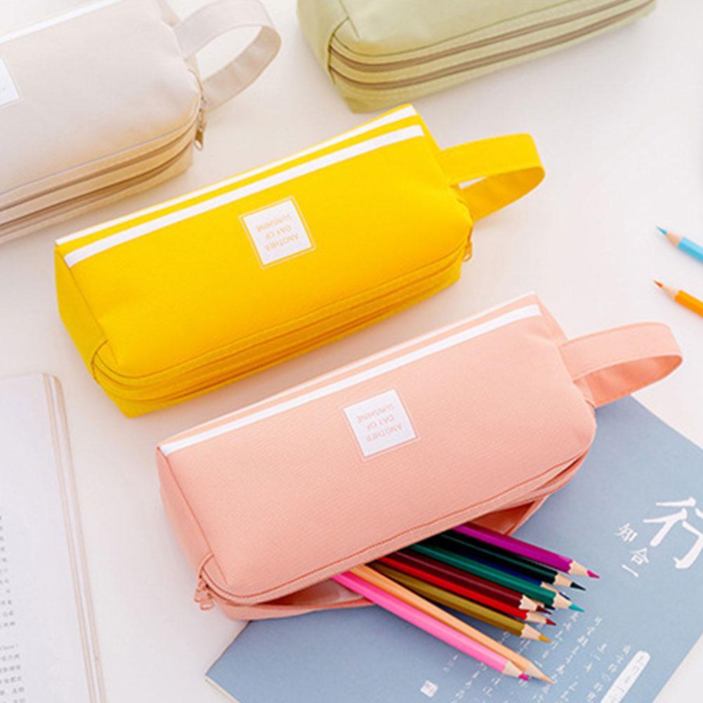 Túi đựng bút bằng vải nhiều màu cỡ lớn phong cách Hàn Quốc sáng tạo Q6J3